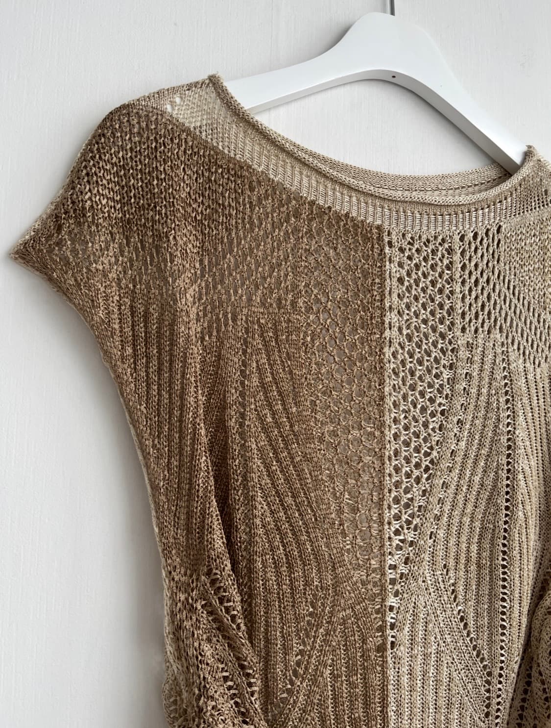 베이지 투톤 루즈핏 썸머 니트 상품이미지2