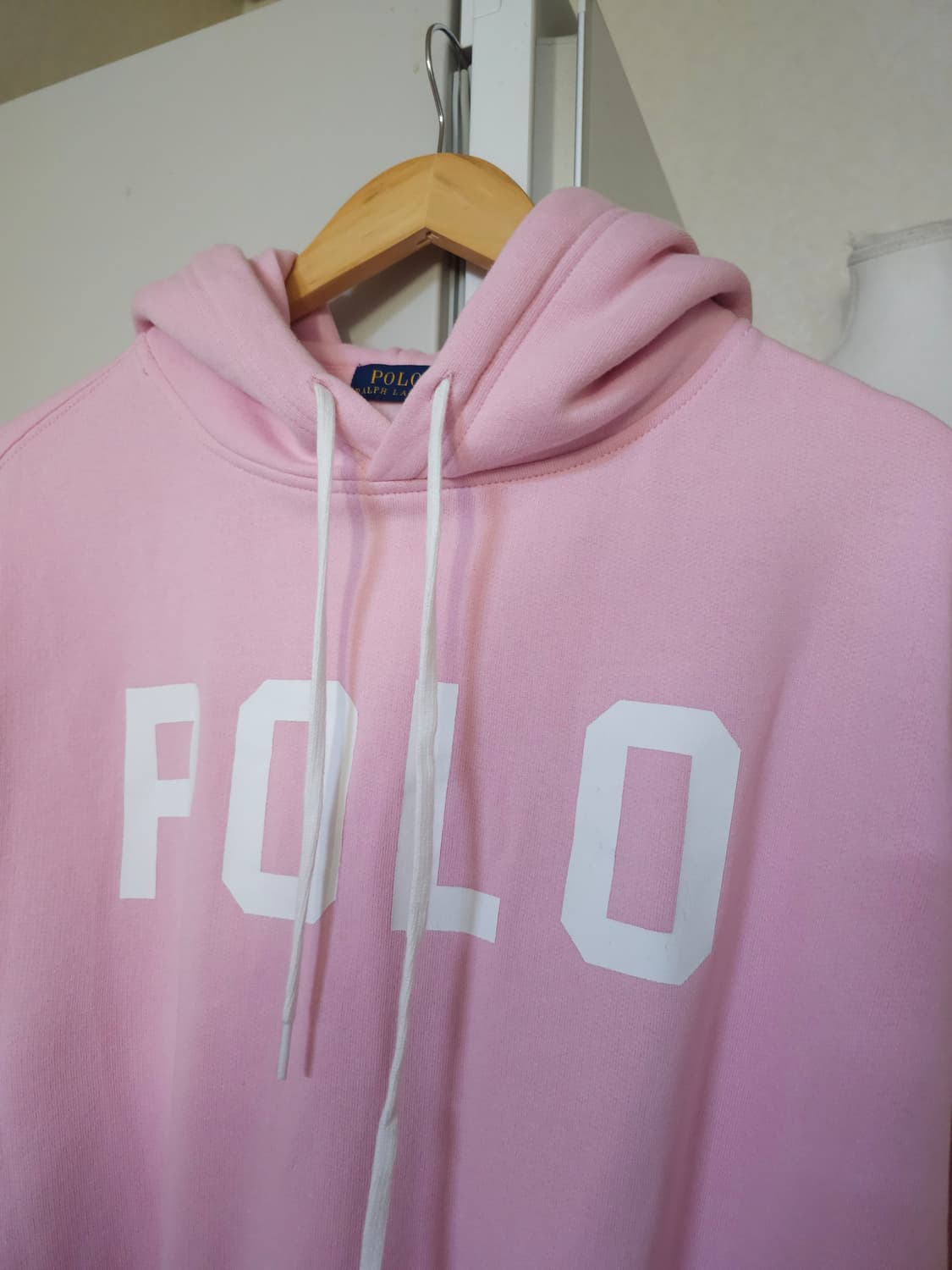 폴로 랄프로렌 핑크 기모 후드티 상품이미지2