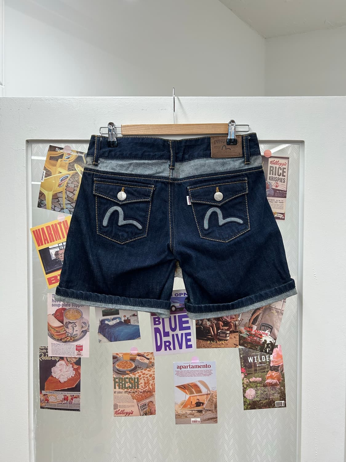 에비수 EVISU 셀비지 롤업 데님 쇼츠 28사이즈 일본빈티지 상품이미지1