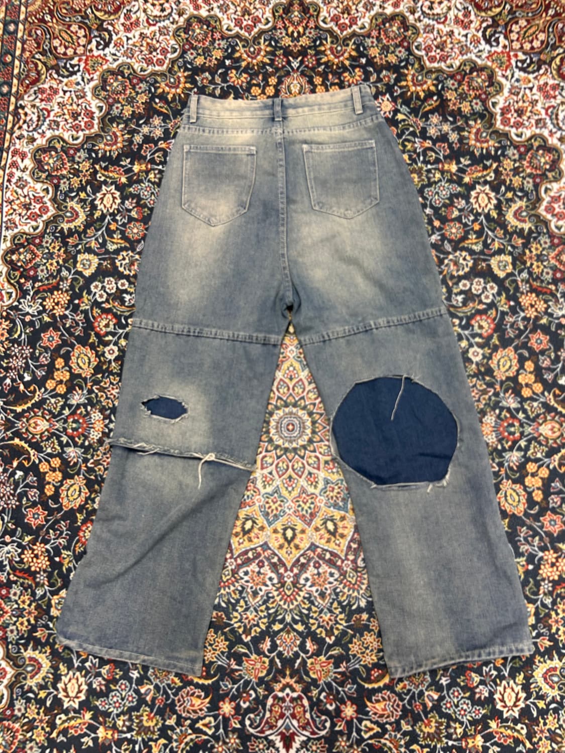 빈티지 데미지 스타일 데님 팬츠 상품이미지4