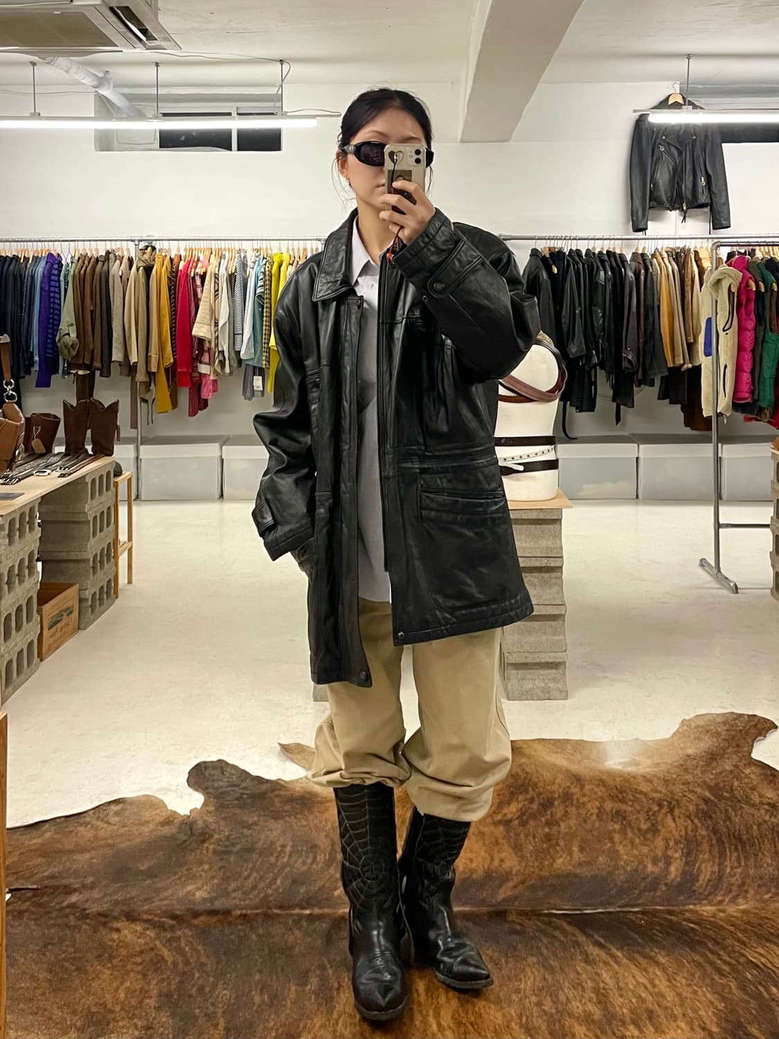 VTG leather coat  상품이미지1