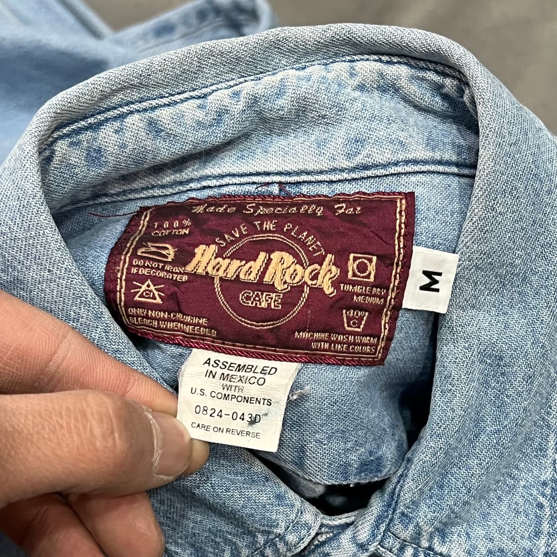  하드락카페 자수 데님 셔츠 y15807 상품이미지7