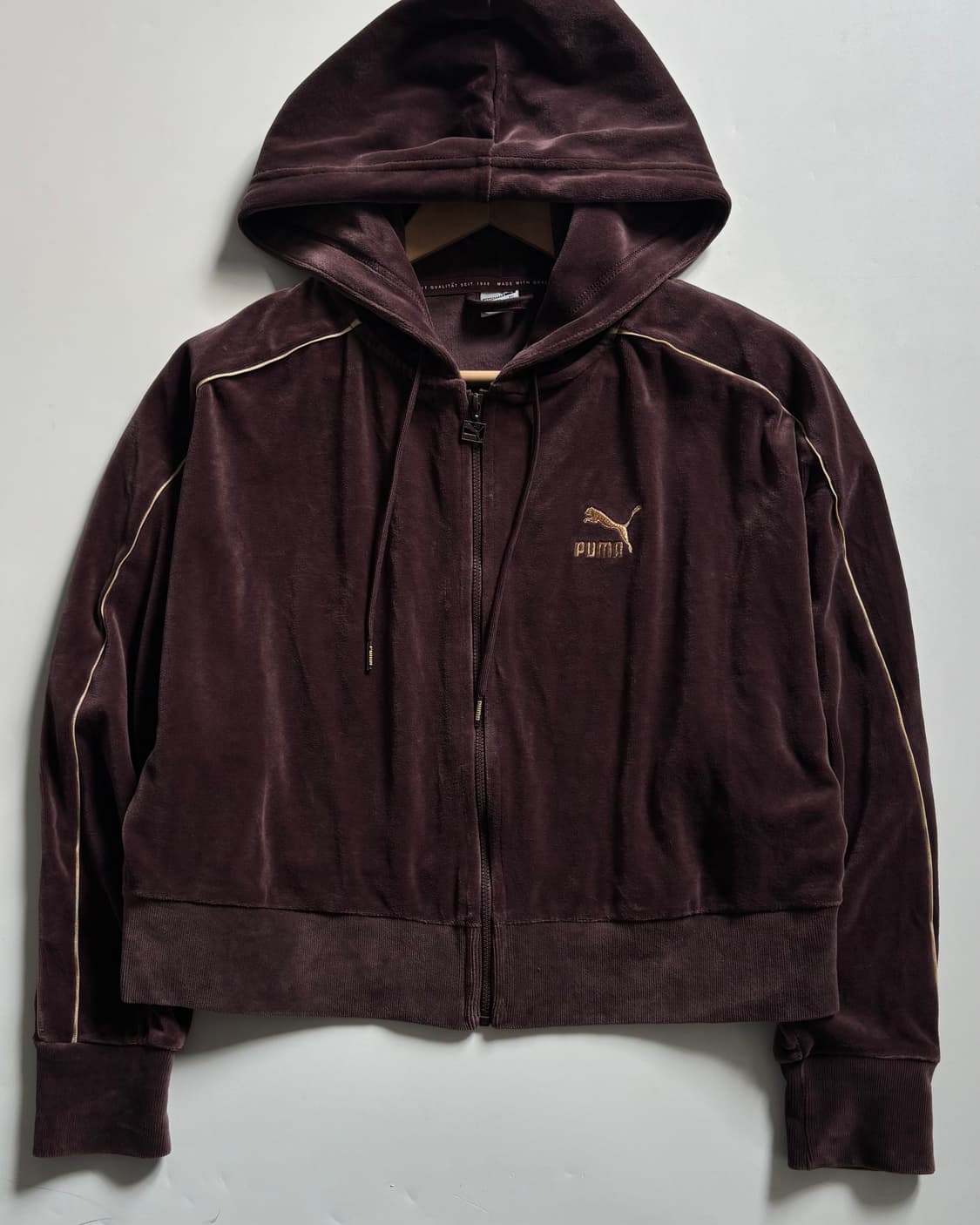Puma 퓨마 퍼플레드 벨벳 후드 집업 상품이미지1