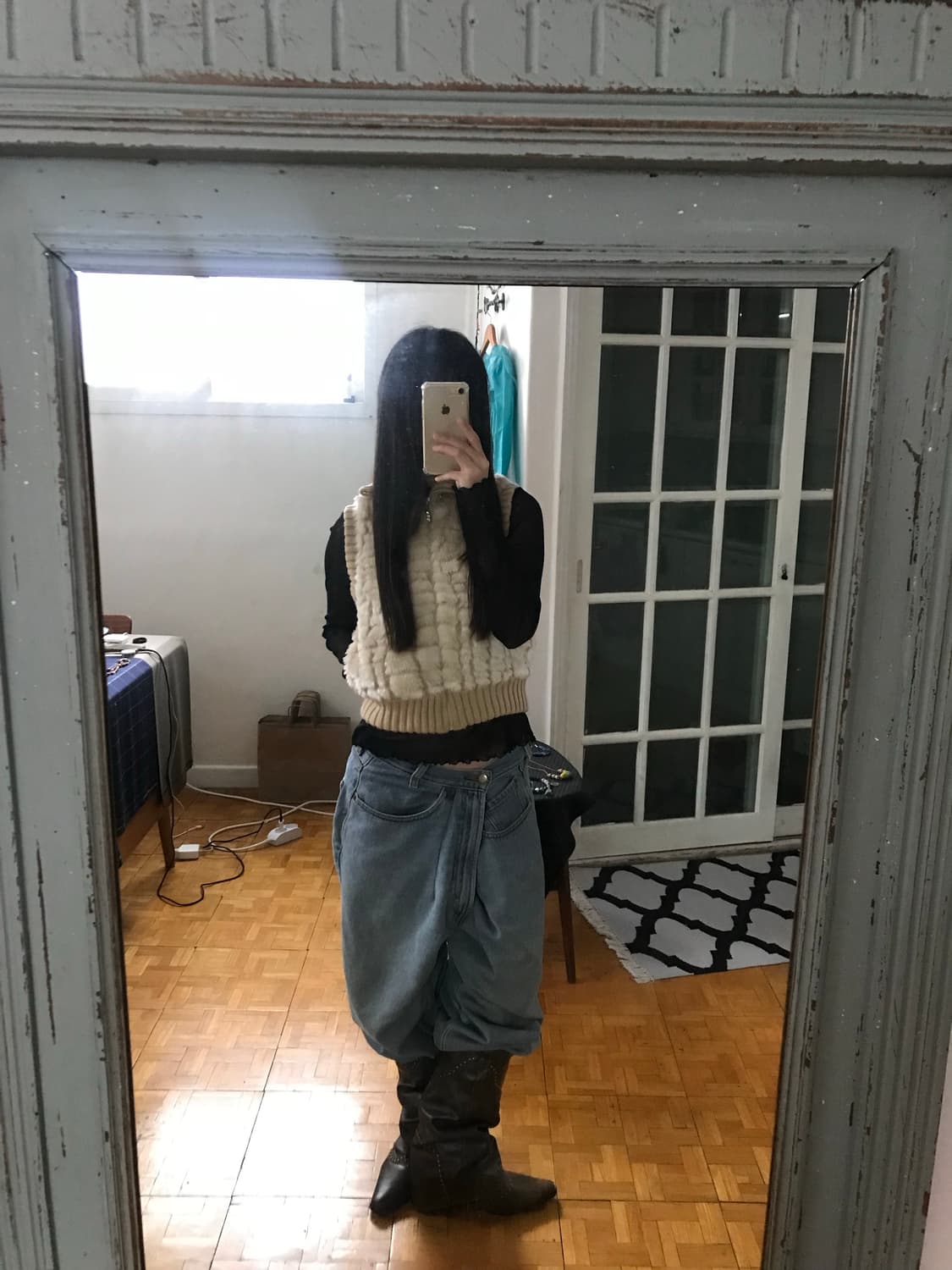 vintage fur knit zip-up 상품이미지3
