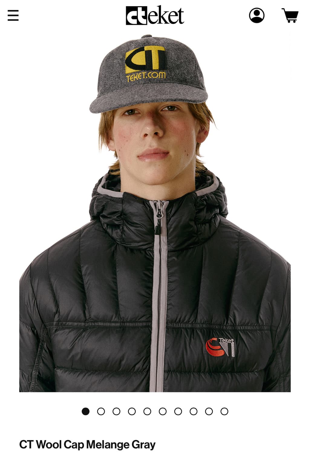 테켓 울 캡 멜란지 그레이 모자 상품이미지1
