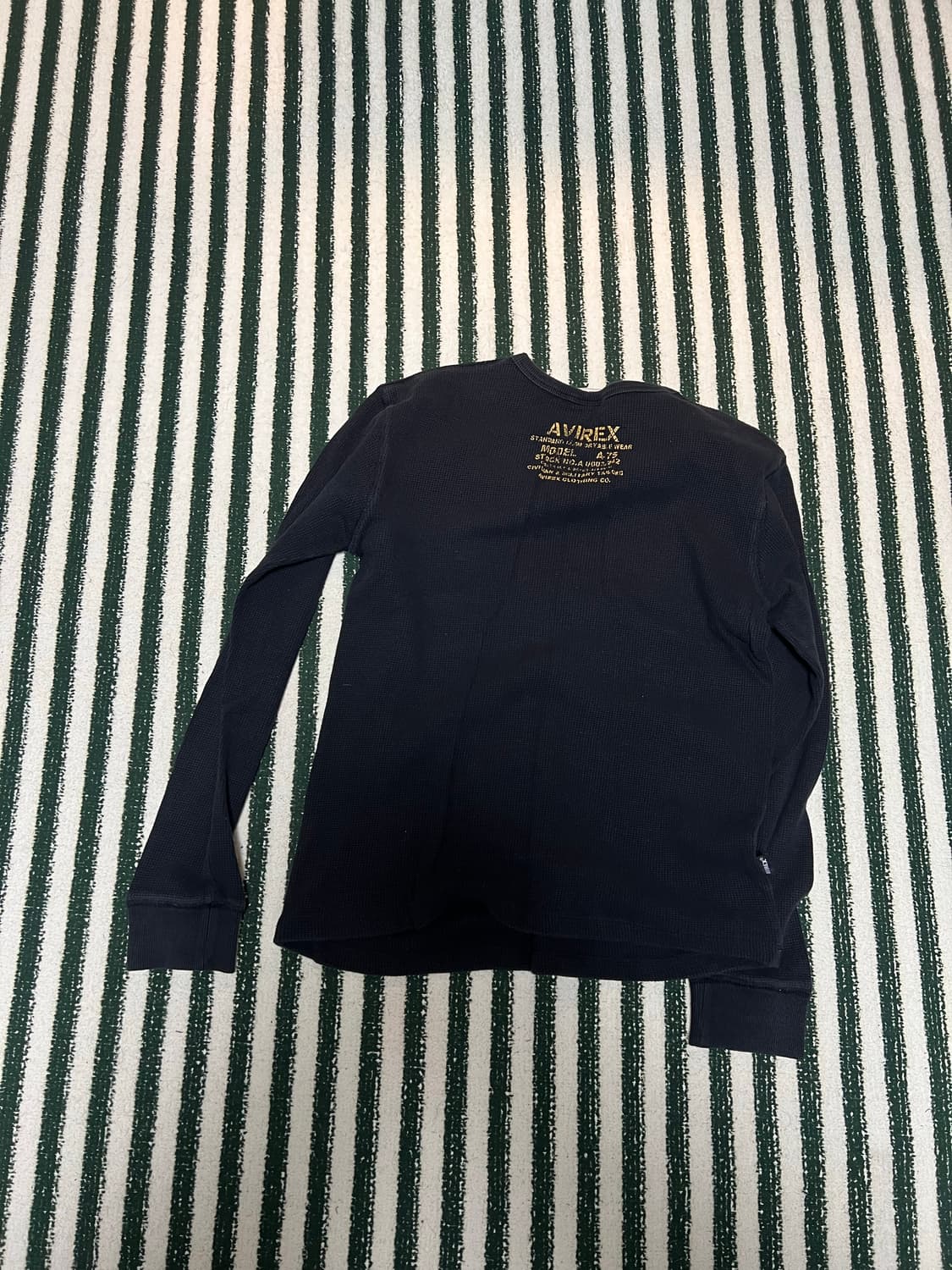 Avirex Black Waffle Knit Long Sleeve  상품이미지4