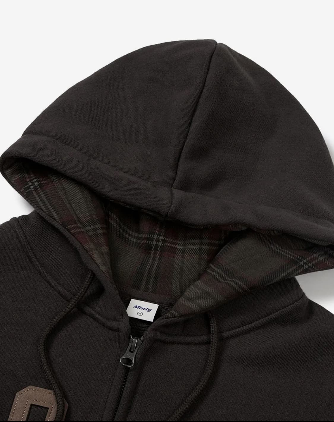엠엠엘지 체크 패턴 투웨이 후드집업 브라운 L 상품이미지2