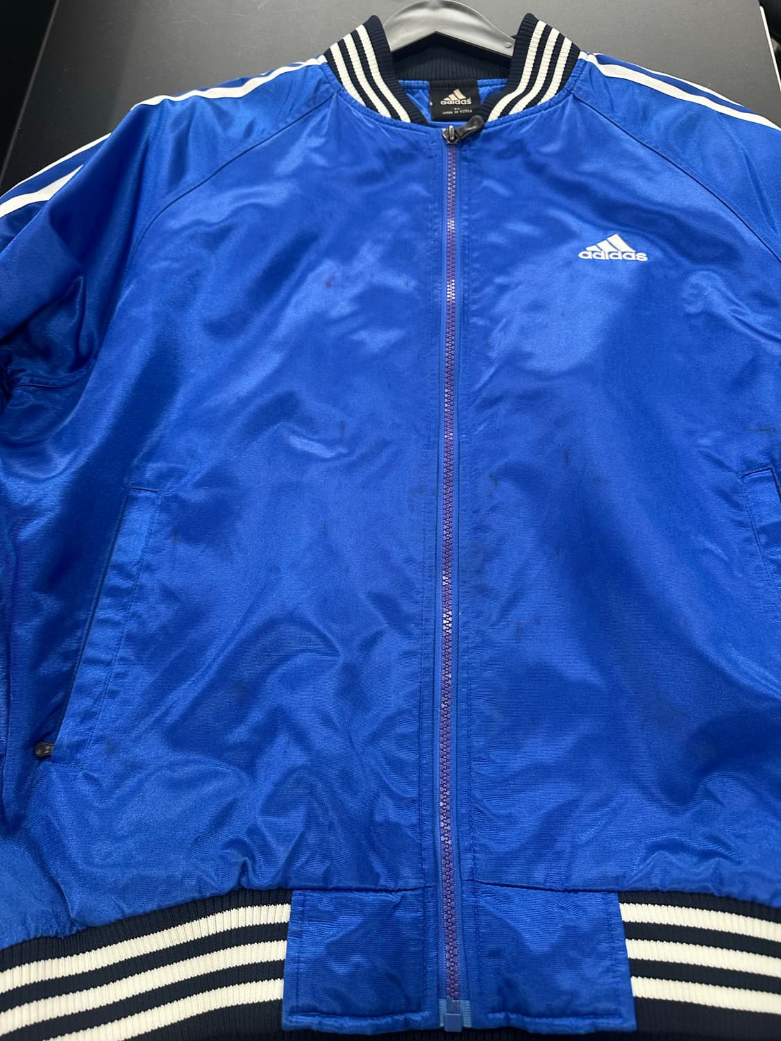 아디다스 00s 백로고 사틴블루 바시티켓 상품이미지7