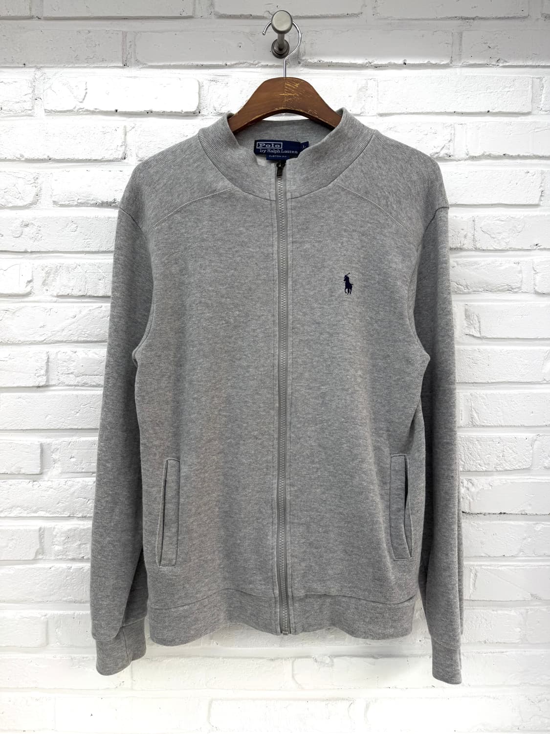 폴로 그레이 커스텀핏 스웻집업 상품이미지3