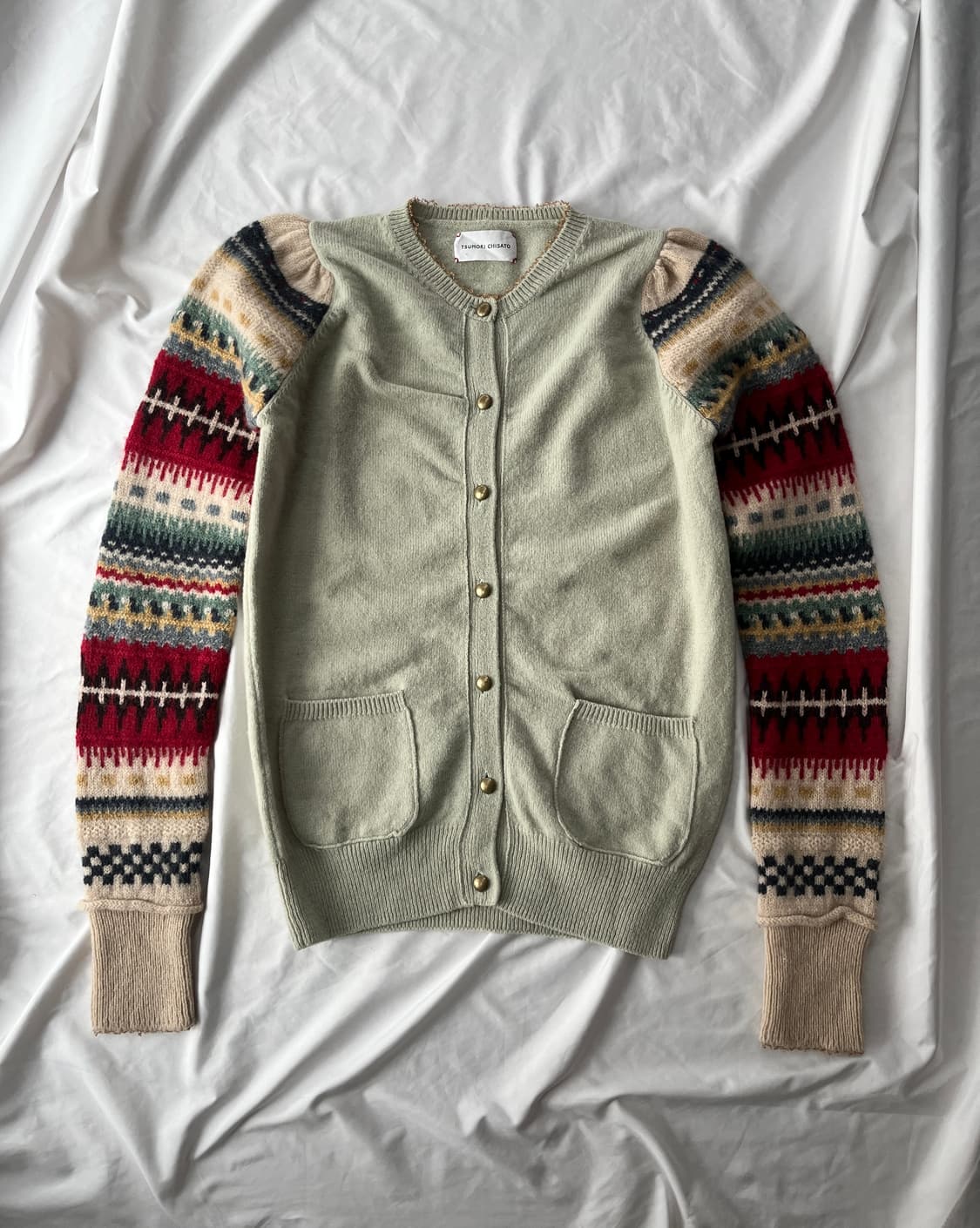 츠모리 치사토 노르딕 울 포켓 니트 가디건 스웨터 상품이미지1