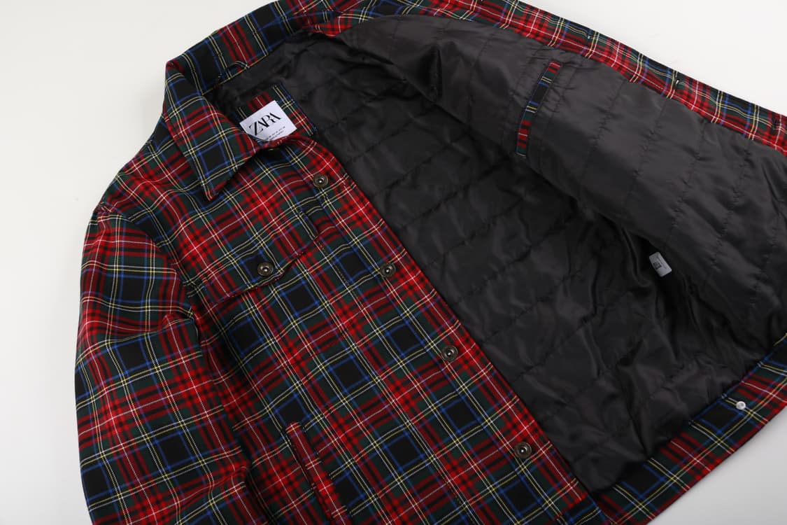 [M] 자라 타탄체크 블루종 자켓 상품이미지3