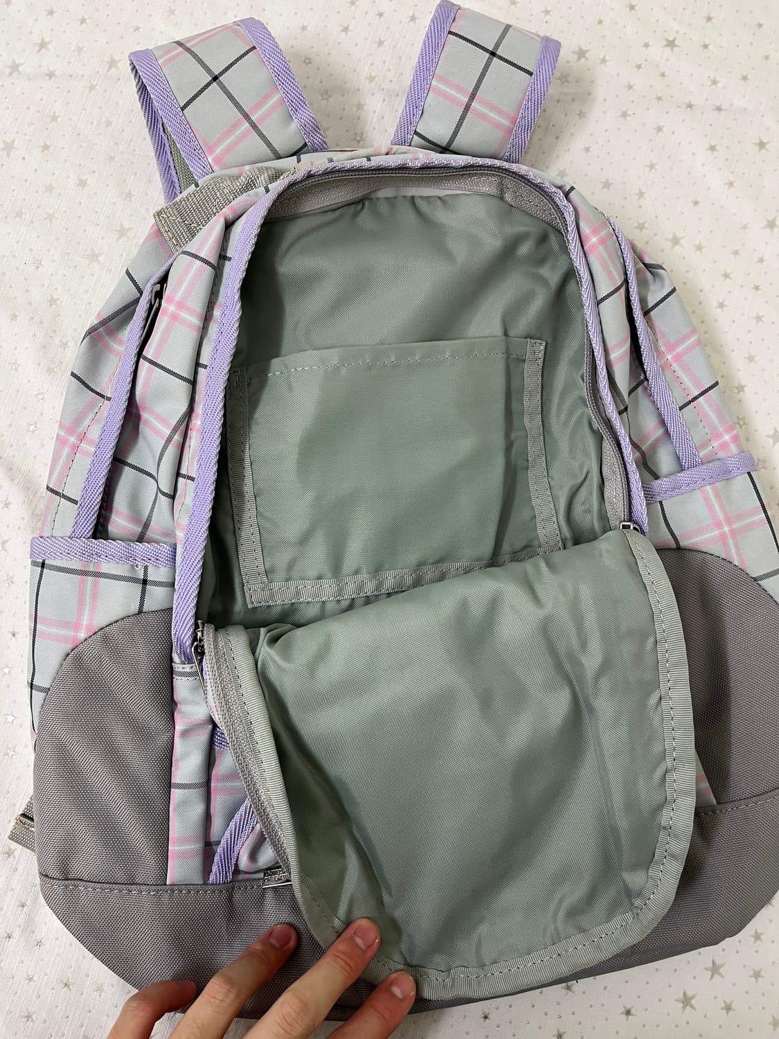베네통 블루베리 체크 백팩 🫟 상품이미지4