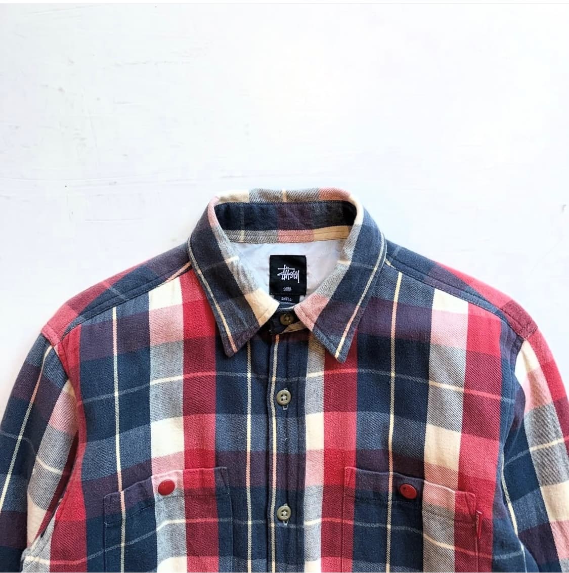 90‘s 스투시 퀼팅 체크 셔츠 자켓 상품이미지5