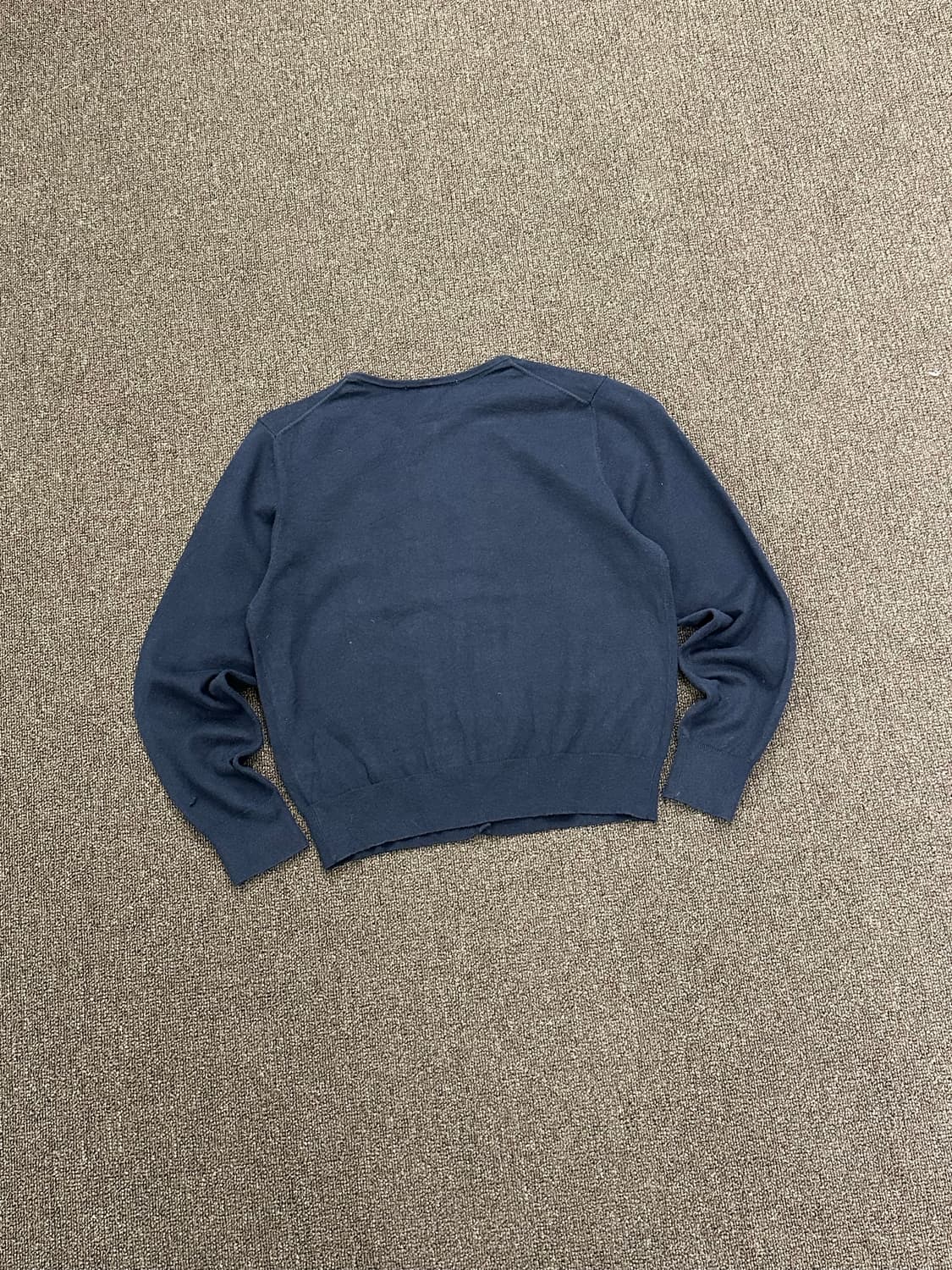 L)Japanese vintage 여성 레이스 자수 디테일 네이비 가디건 상품이미지5