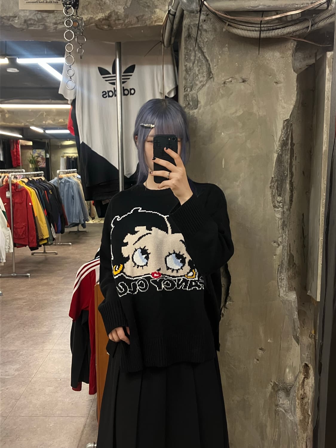 네스티킥 팬시클럽 베티붑 니트 블랙 S   #csz2325 상품이미지2