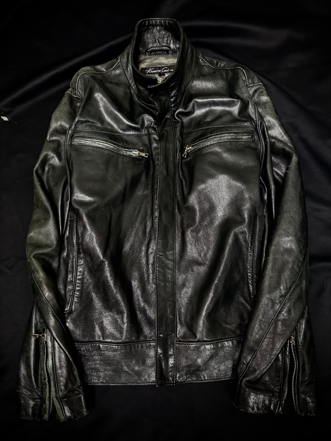 [Leather]Chic Zip Detail SHELL Leather J 상품이미지1