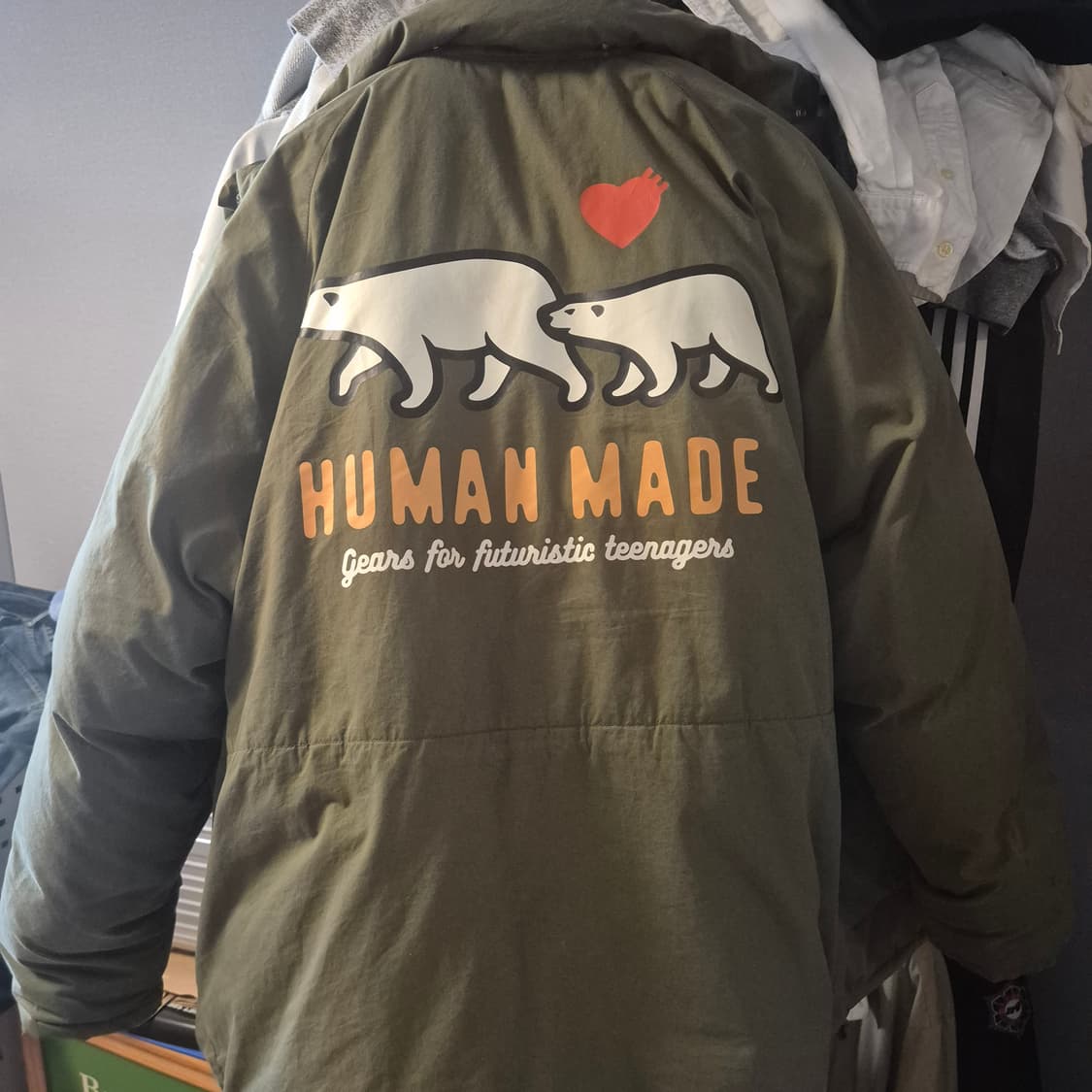 휴먼메이드 다운 파카 올리브 드랩 XL 상품이미지4
