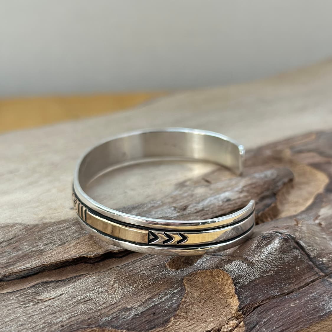 네이티브아메리칸 인디언주얼리 나바호 골드필드 커프 상품이미지3