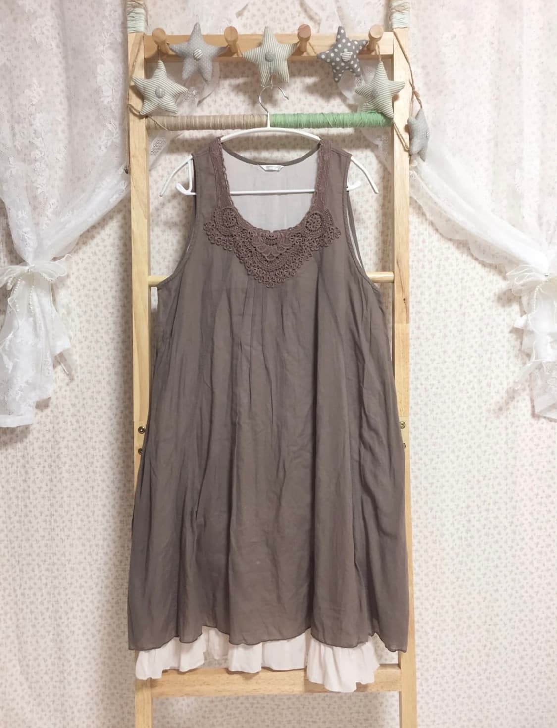 빈티지 모리걸 시네마클럽 초코 나시 원피스 상품이미지1