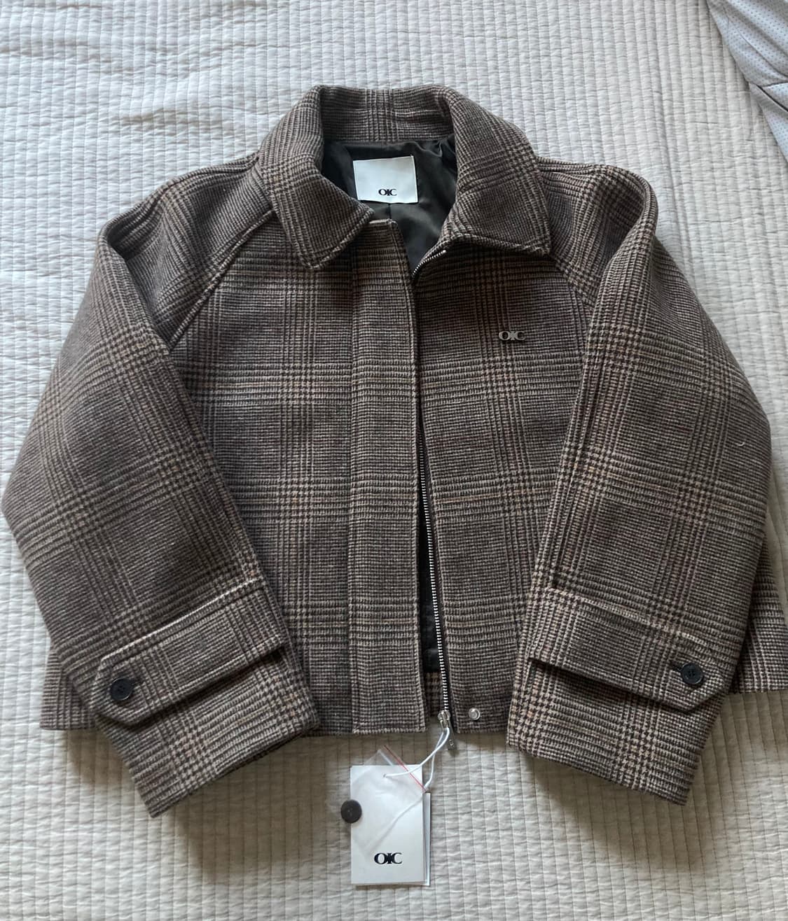 오아이오아이 OIC 체크 숏 울 자켓 상품이미지5
