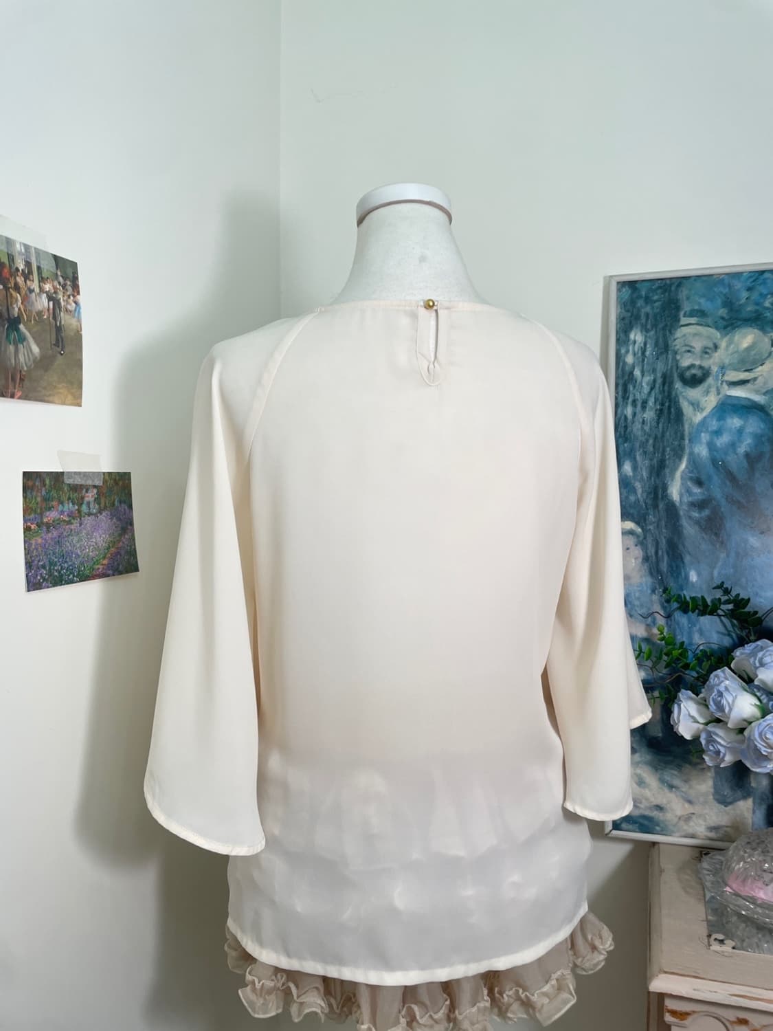 coral ivory bow point fairy blouse 상품이미지4