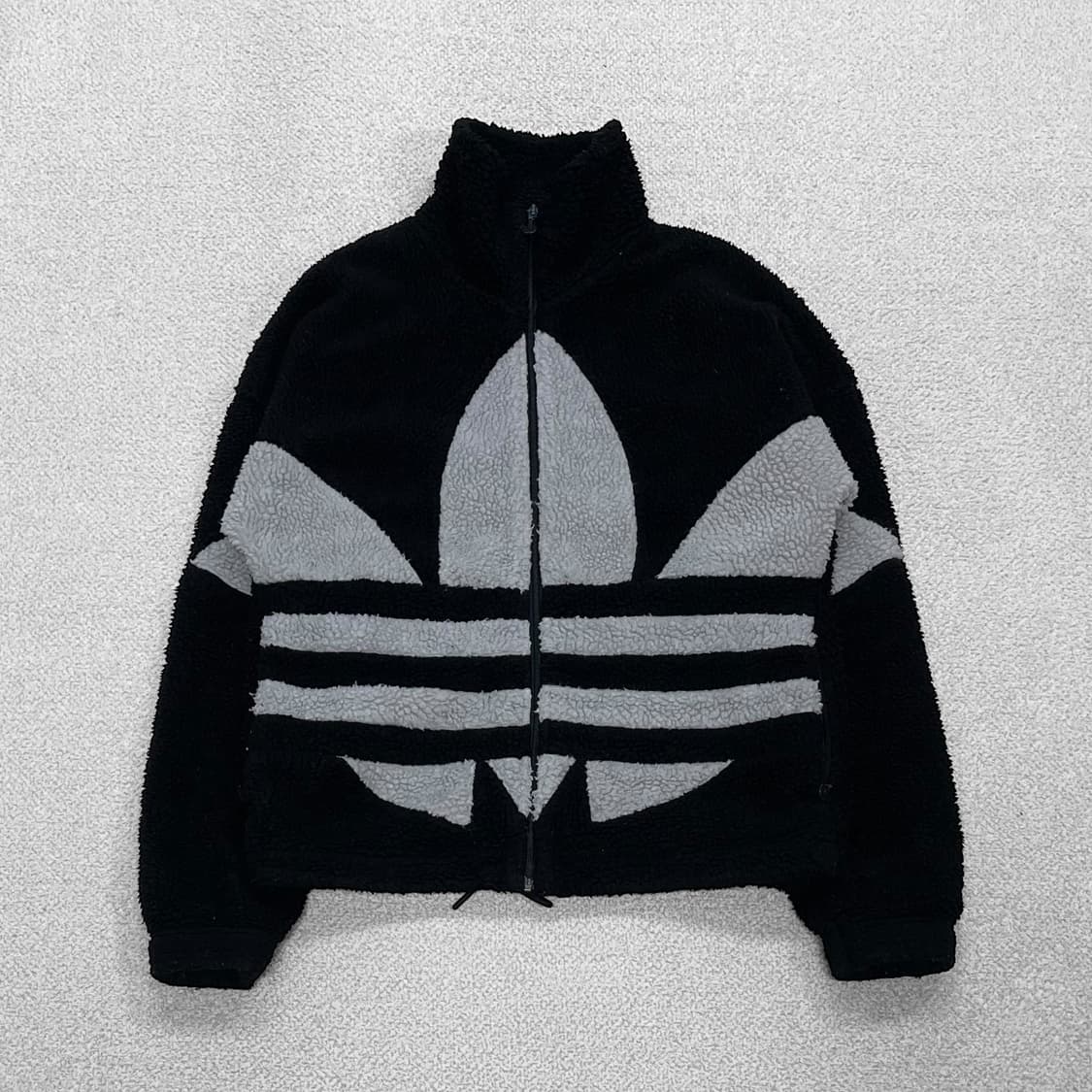 아디다스 빅 트레포일 후리스 자켓 블랙 그레이 상품이미지1