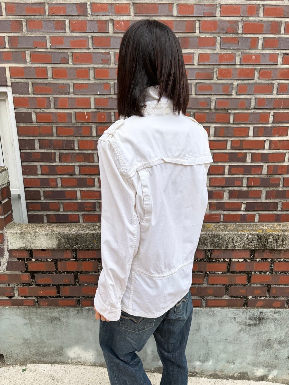 PURE MARU 화이트 밀리터리 필드 자켓 L 상품이미지4