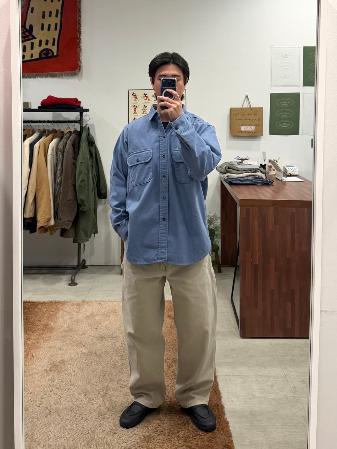 80s Woolrich 울리치 헤비 코튼 플란넬 워크 셔츠 (USA) 상품이미지2