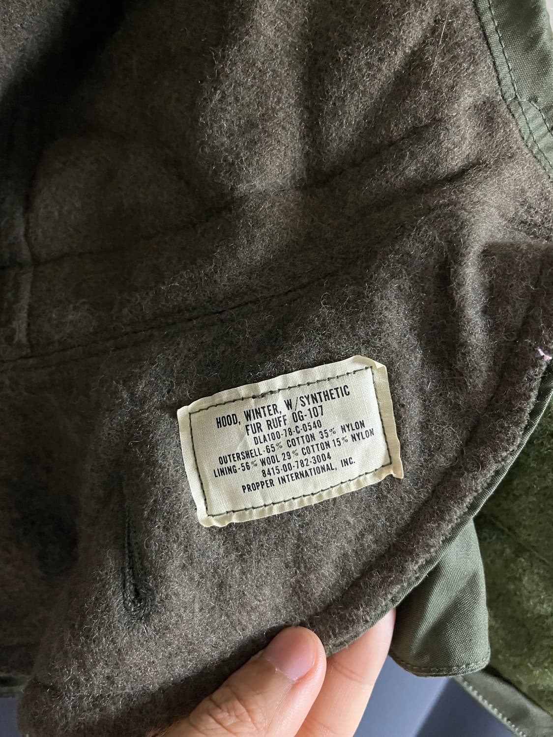 M65 피쉬테일 파카 오리지널 개파카 M 데드스탁 풀세트 상품이미지9