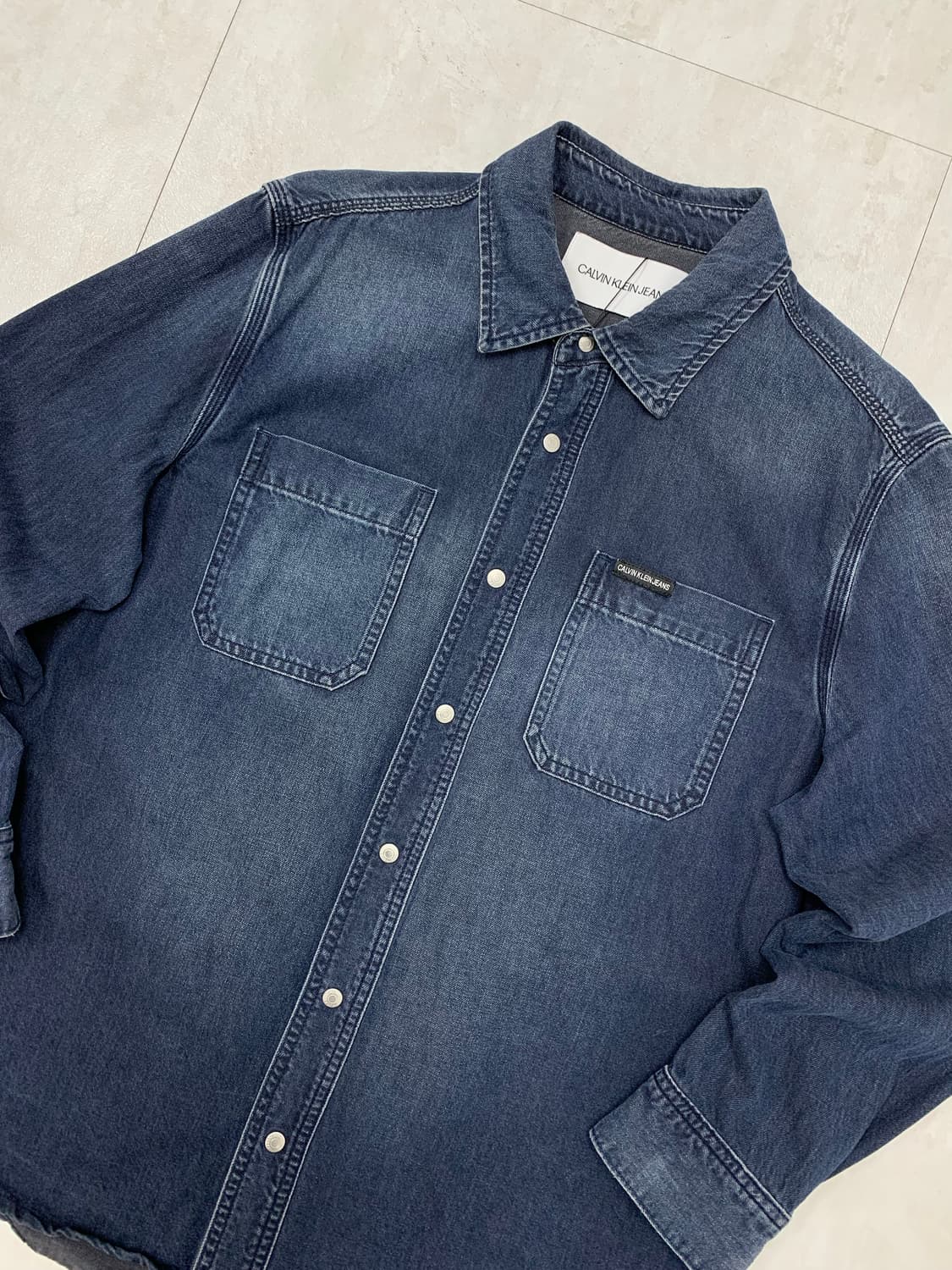 캘빈클라인 진청 워싱 데님 셔츠#674 상품이미지2