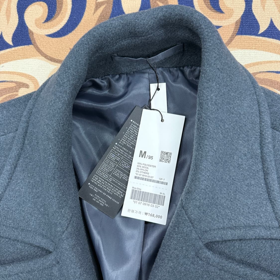 (M)지오디노 GIORDANO 오버핏 더블코트(차콜,새상품 상품이미지2