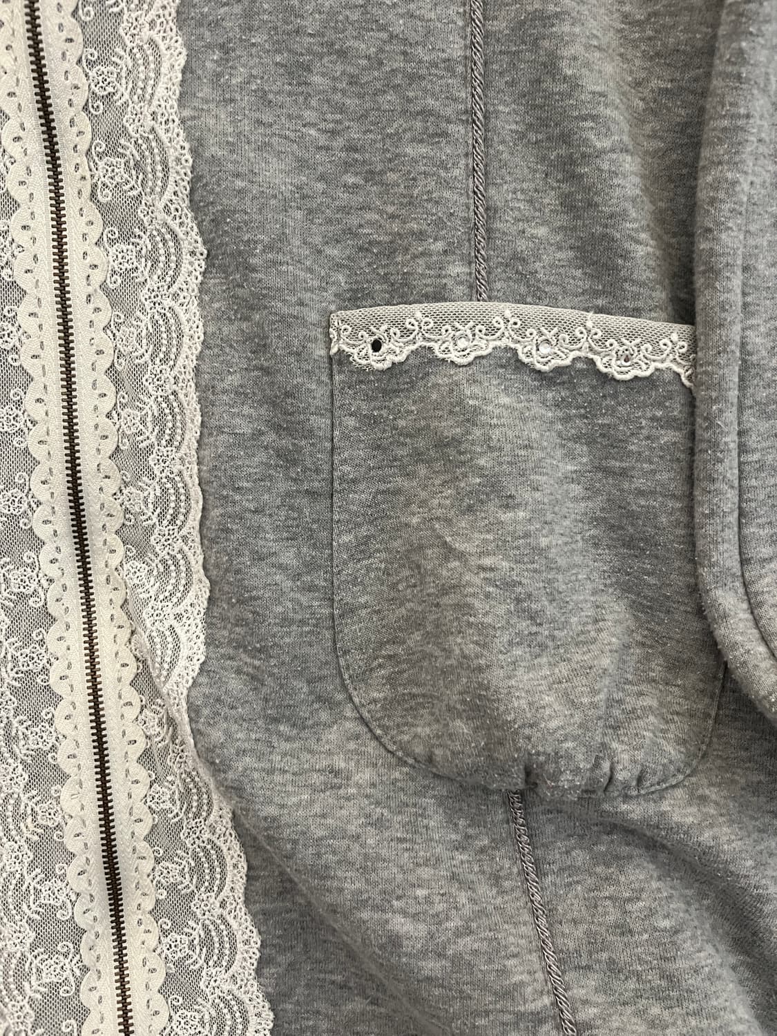 vintage lace hood zip-up 상품이미지3