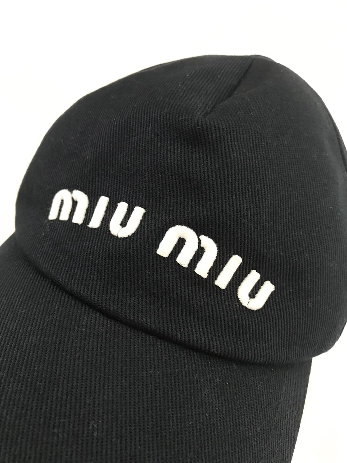 Miu Miu 미우미우 로고 자수 코튼 데님 볼캡 M 네이비 색상 상품이미지2