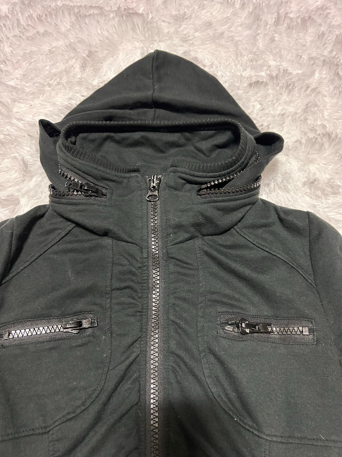 shirring hood zip-up 상품이미지4