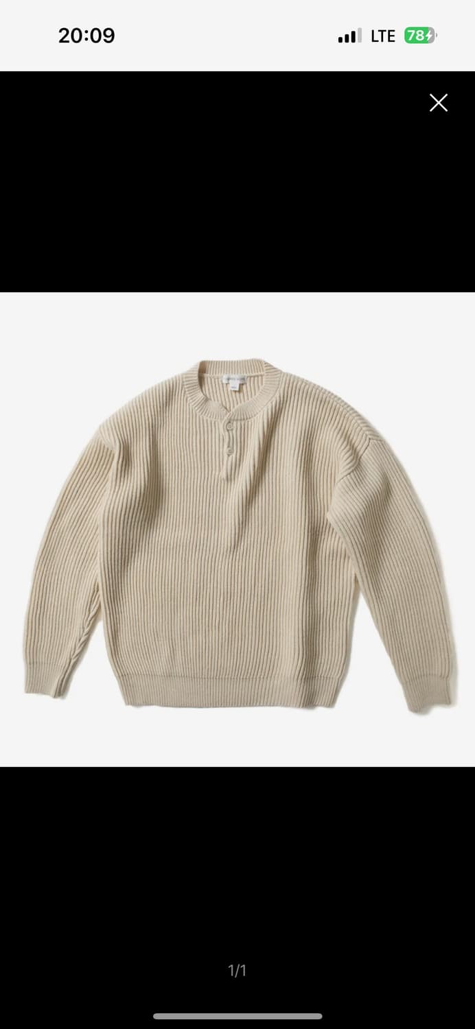 토마스모어 브로디 헨리넥 니트-아이보리 상품이미지1