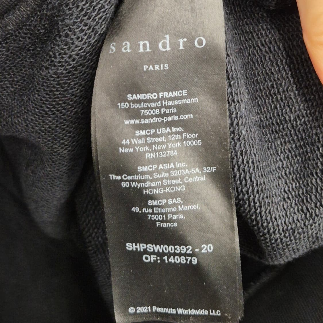 산드로 옴므 스누피 프린트 후디 M 상품이미지5