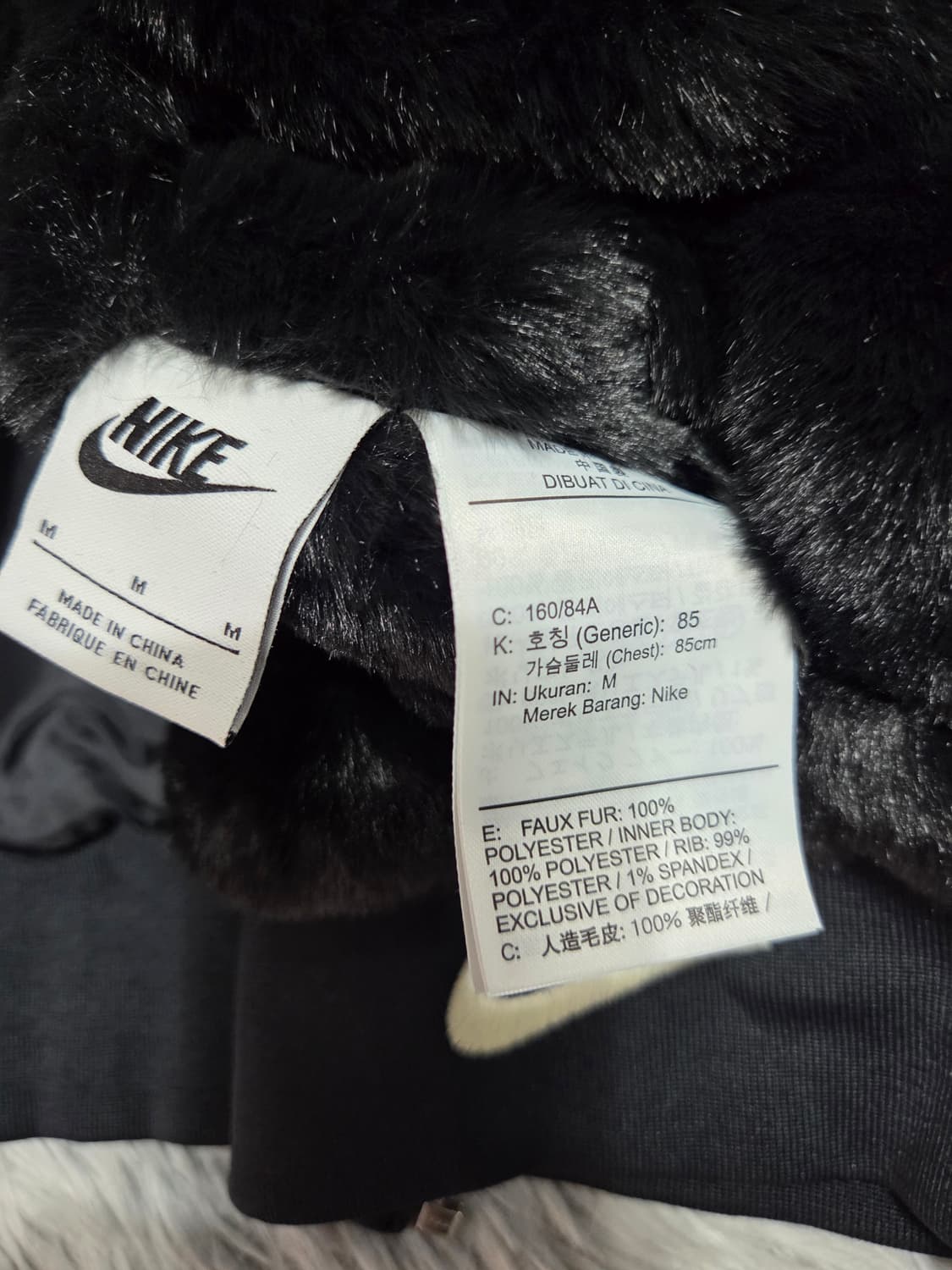 나이키 양면 퍼자켓 여성 봄버 블랙M 상품이미지7