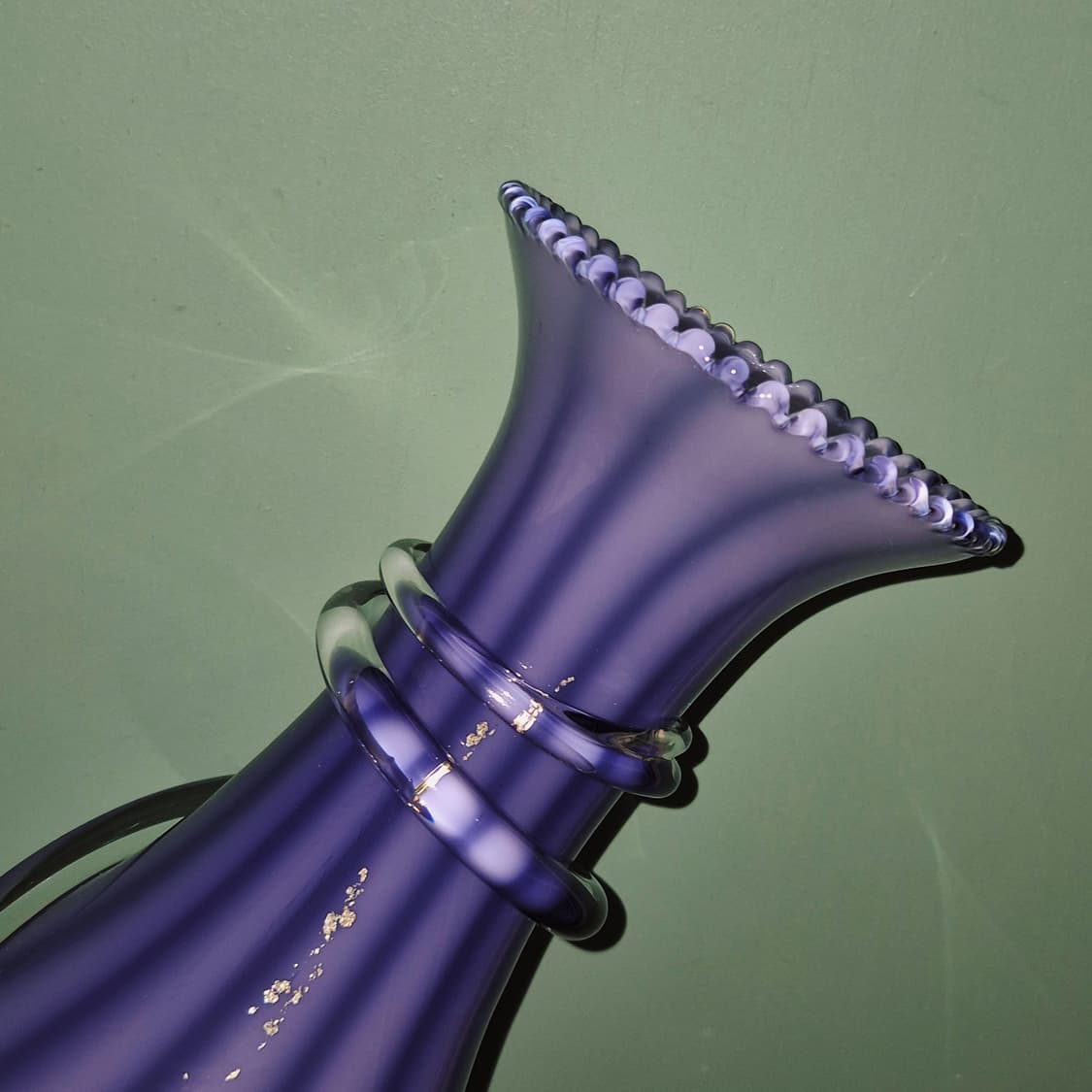 70s 히가시노 핸드블로운 스윌 금박 꽃병 상품이미지8