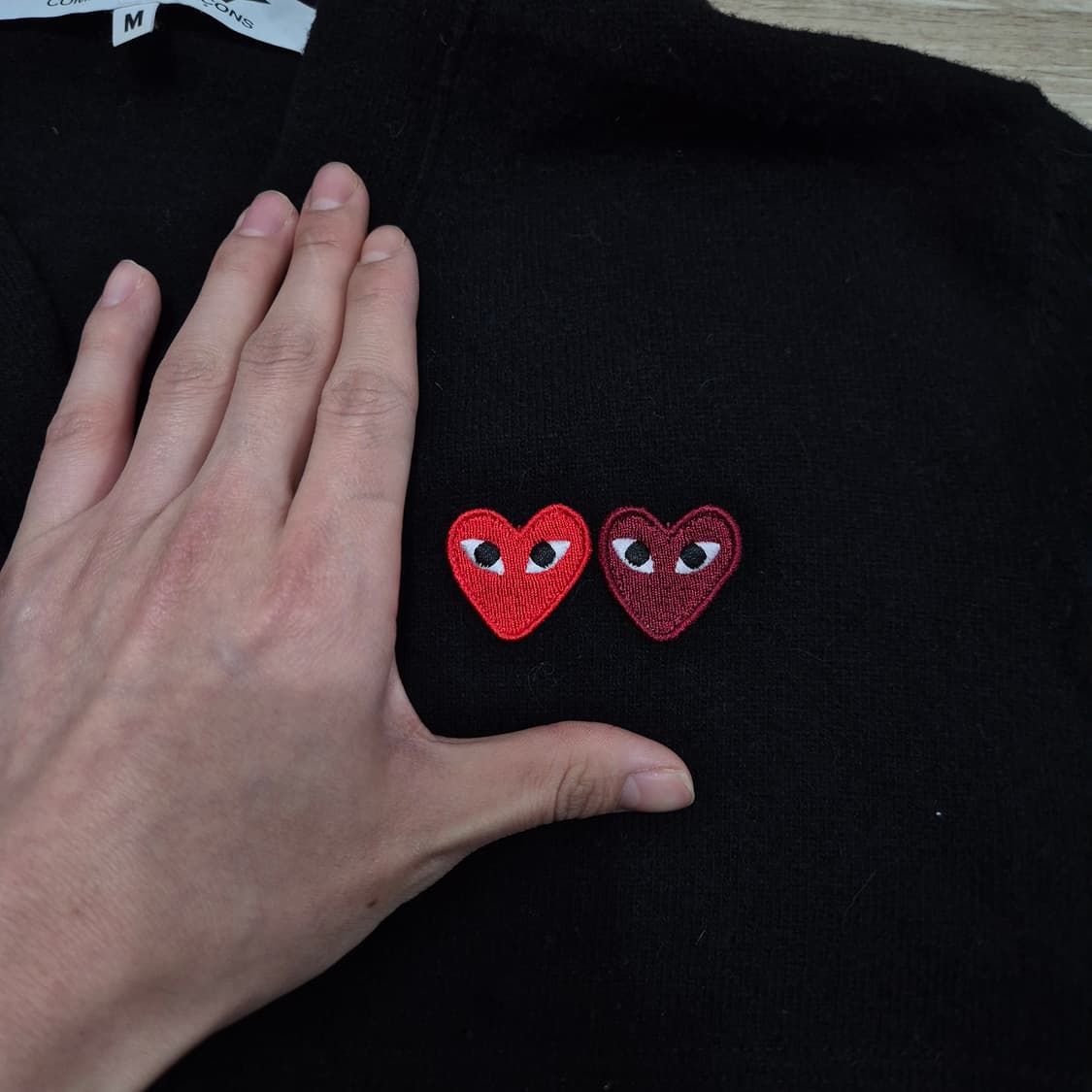 꼼데가르송 여성 더블 하트 와펜 크롭 가디건 M(95) 상품이미지5