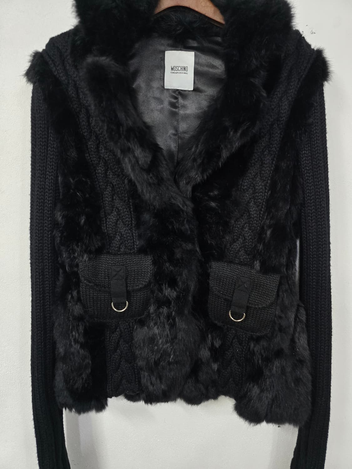 모스키노 블랙 퍼 니트 가디건 상품이미지3