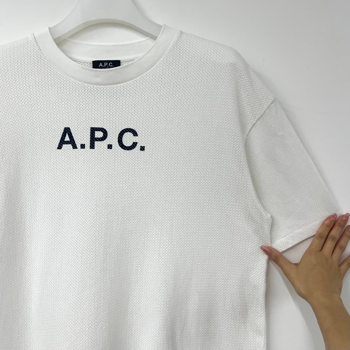 A.P.C. 아페쎄 로고 메쉬 화이트 반팔 티셔츠 상품이미지5