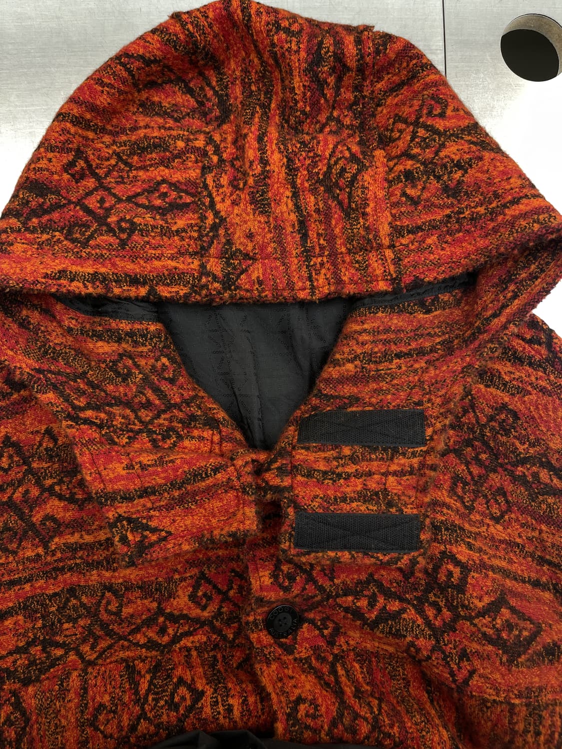 쿠지 90s 에스닉 아즈텍 울 후드 자켓 상품이미지5