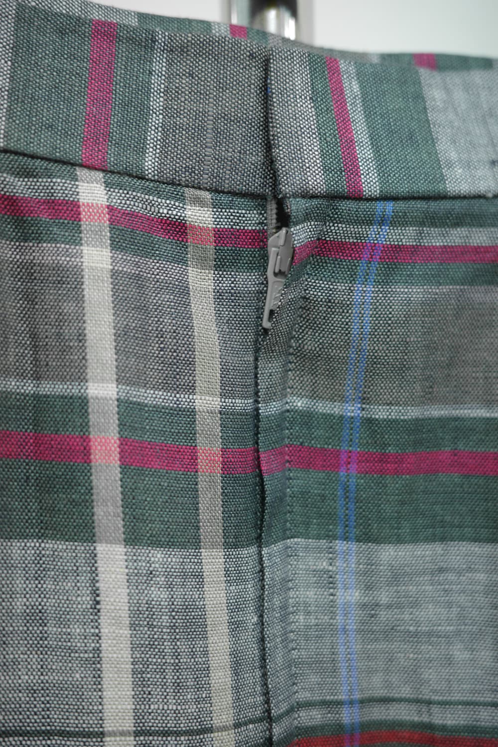 빈티지 그레이 체크 미디 스커트 상품이미지5