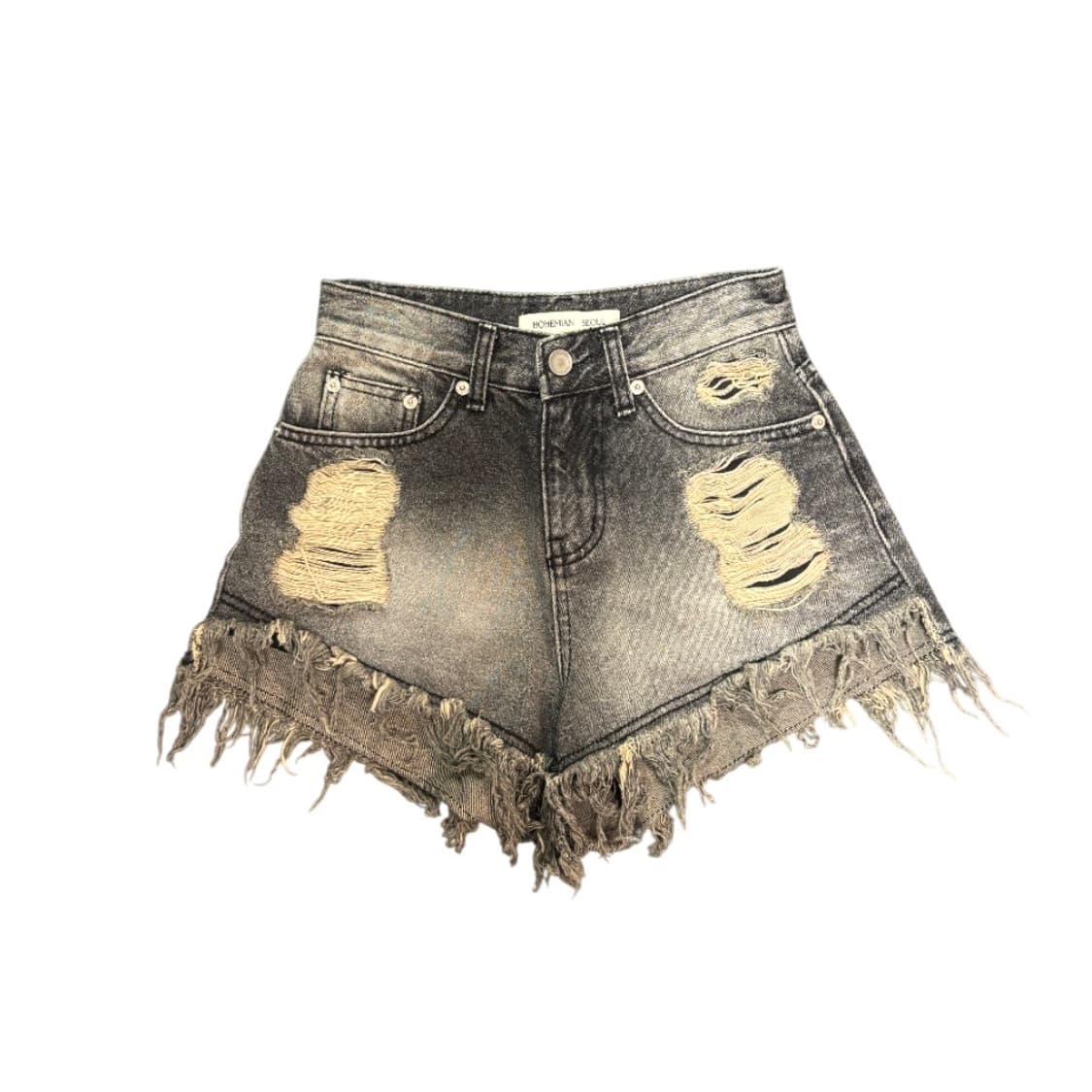 BOHEMIAN SEOUL 보헤미안서울 데미지 워싱 쇼츠 그레이 s 상품이미지1
