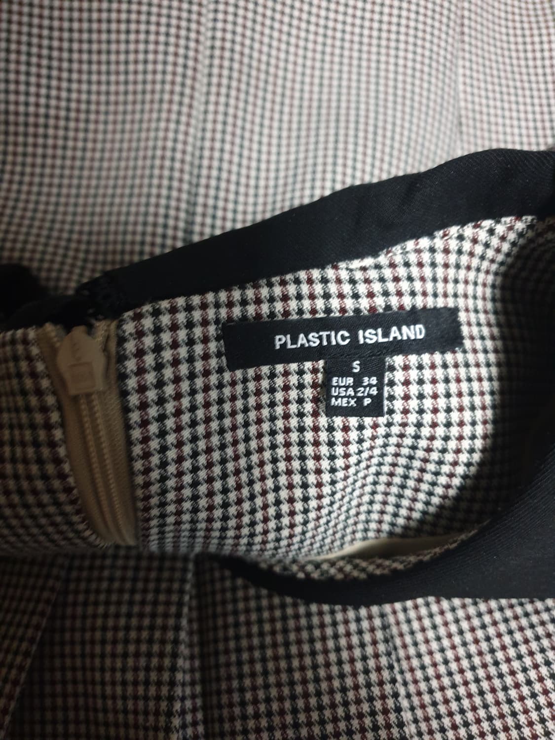 플라스틱아일랜드 카라 레이스 지도리체크 플리츠 롱 원피스 (S) 상품이미지3