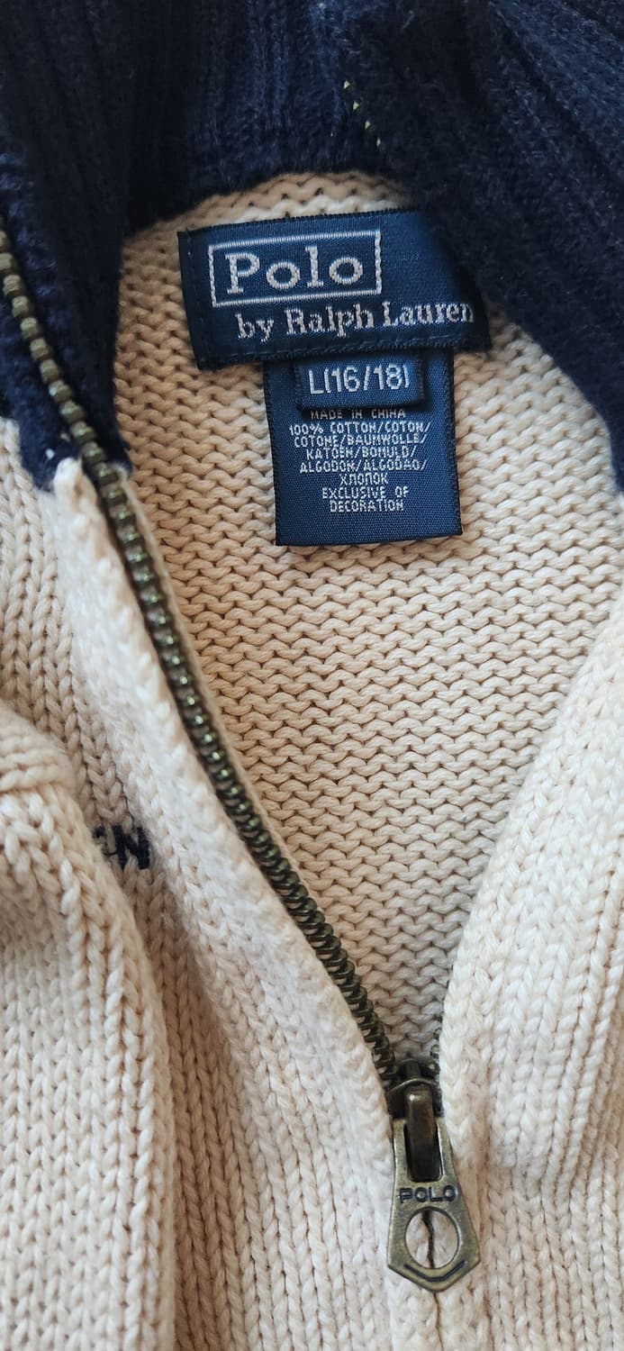 폴로 빅포니 아이보리 니트집업 L 상품이미지6
