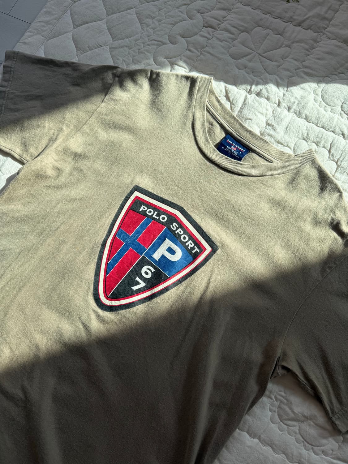 90s 아카이브 made in usa🇺🇸 폴로 스포츠 쉴드로고 티셔츠 상품이미지4