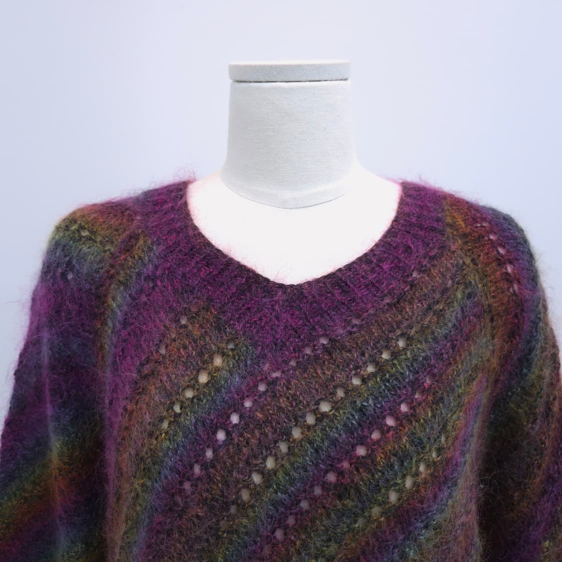 멀티 스트라이프 모헤어 니트 원피스형 스웨터 상품이미지2