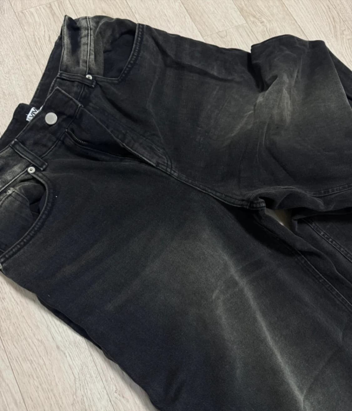 비바스튜디오 와이드 데님 블랙 상품이미지4