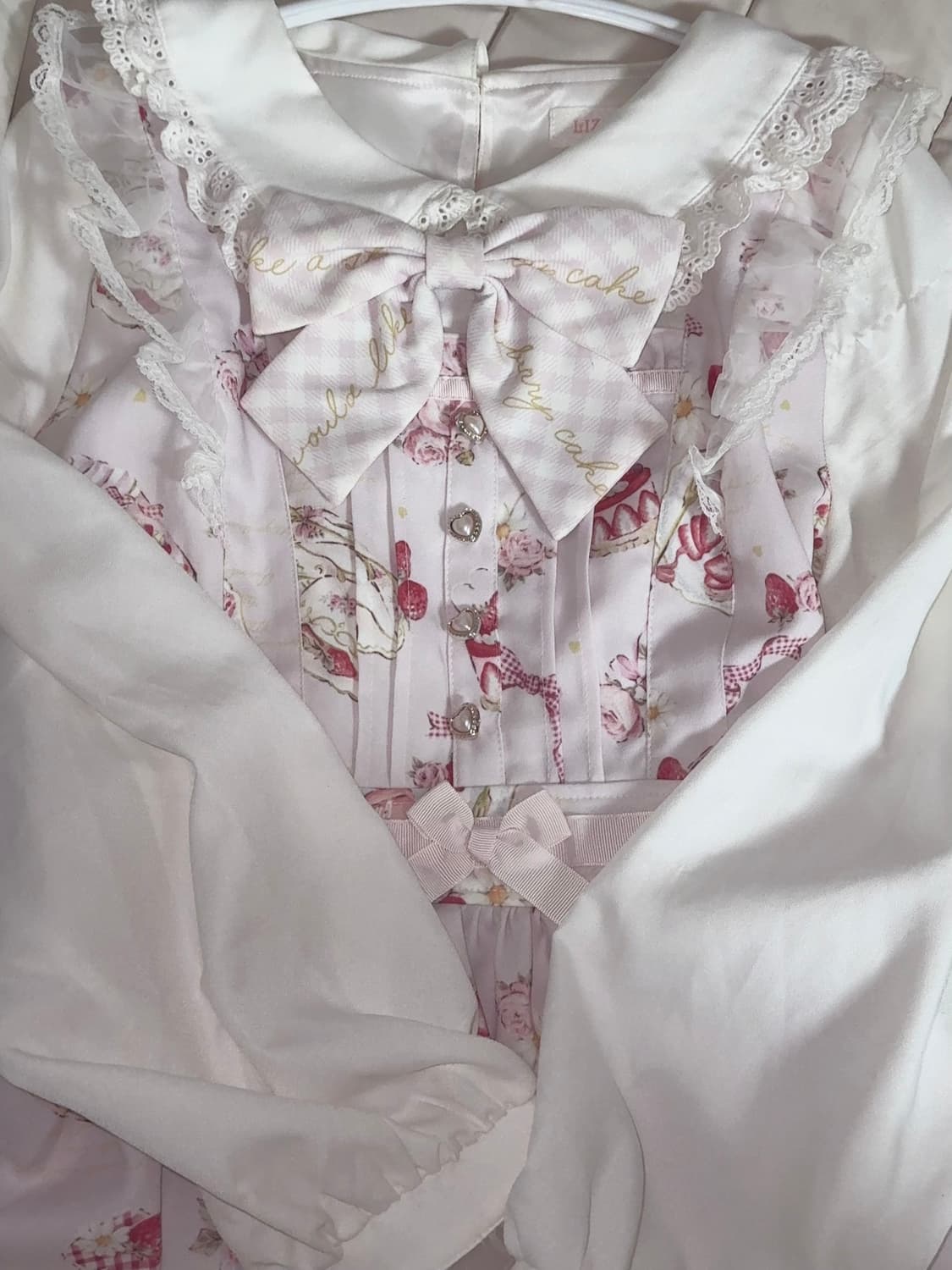 리즈리사 Strawberry Tea Party 원피스 핑크 양산형 지뢰계 상품이미지4